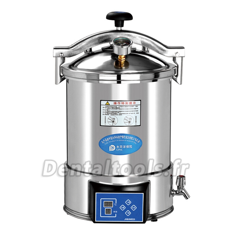 JIBIMED® 18L Stérilisation autoclave dentaire portatif à vapeur de pression 420×420×630mm Classe N JIBIMED® 18L Stérilisation autoclave dentaire portatif à vapeur de pression 420×420×630mm Classe N