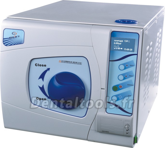 SUN® Autoclave de table 18 litres de 3 vacuums pulsatoires LCD avec imprimante Classe B SUN® Autoclave de table 18 litres de 3 vacuums pulsatoires LCD avec imprimante Classe B