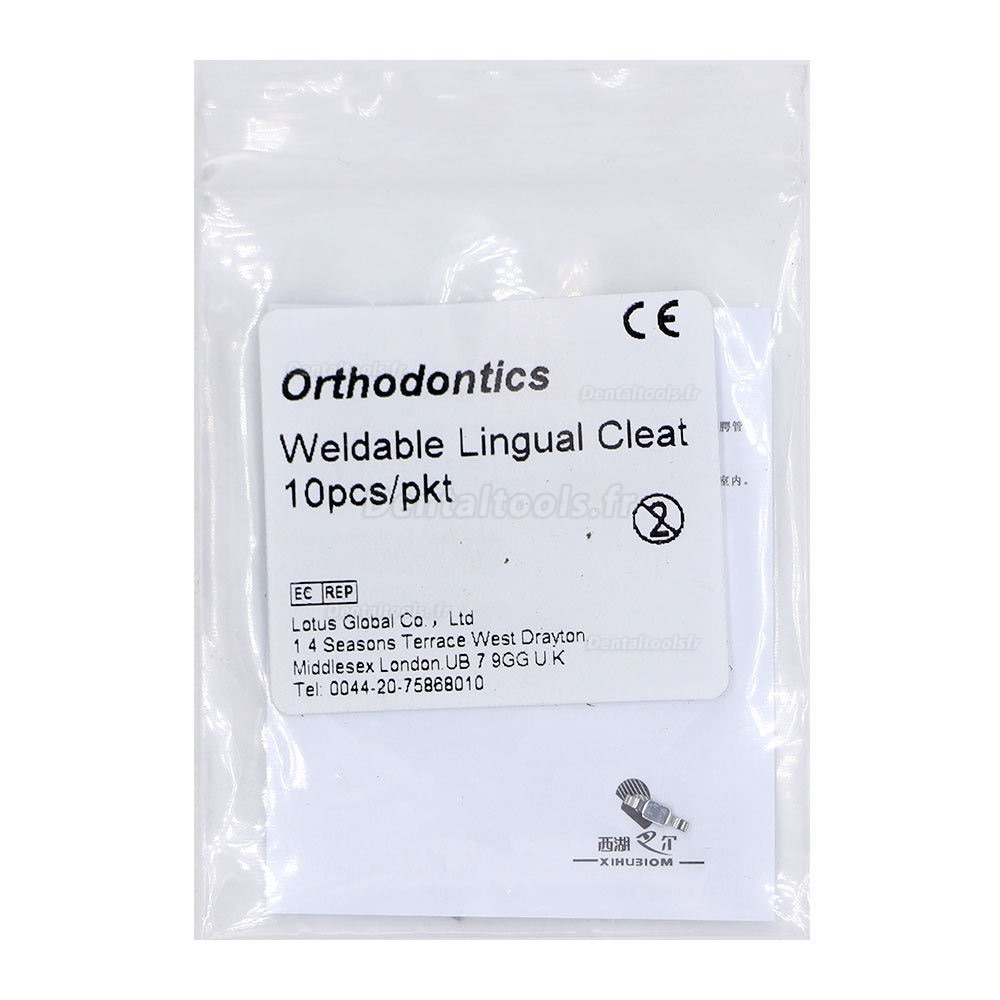 100PCS/10 paquet Orthodontique Dentaire Métal Soudable crampon Lingual