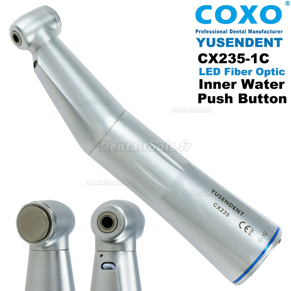 YUSENDENT® COXO C-Puma LED Fibre Optique Micromoteur Dentaire + Contre-angle 1: 1 Fibre optique CX235 C-1C