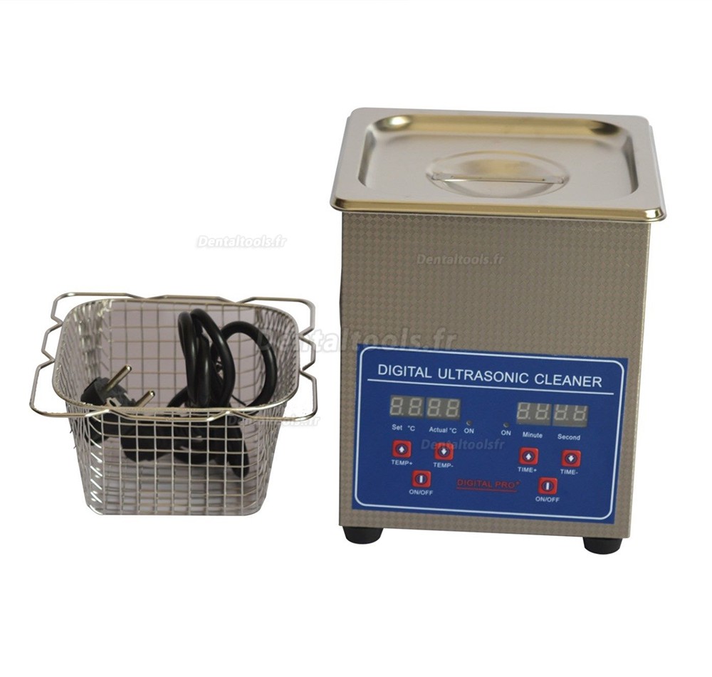2L Nettoyeur à ultrasons Acier inoxydable chauffage Industrie w / Minuteur JPS-10A
