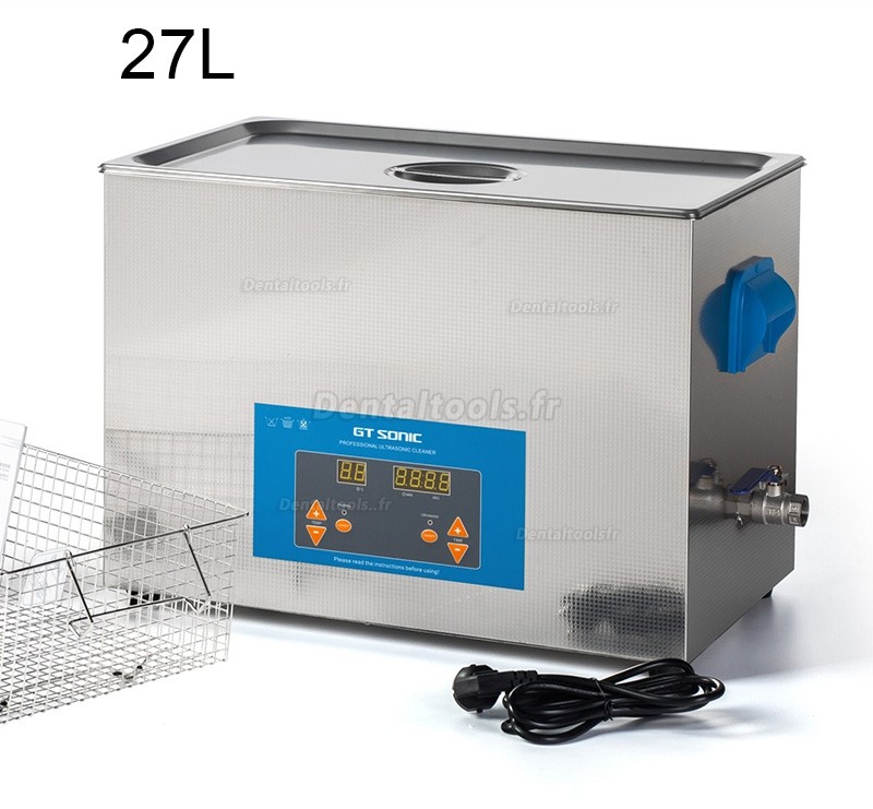 GT SONIC QTD 2-27L Nettoyeur ultrasonique numérique de table avec chauffage pour laboratoire dentaire et bijoux industriels