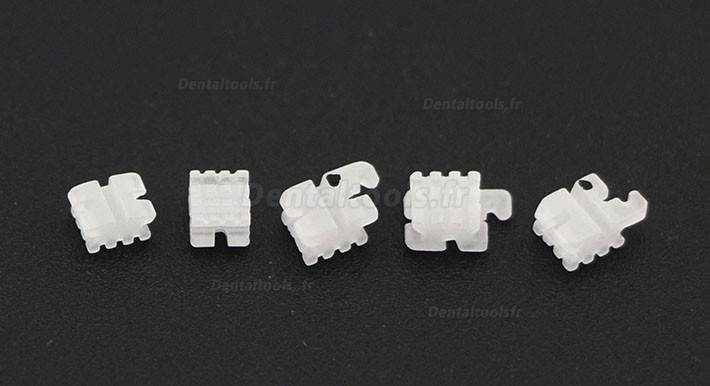 5 Packs Dentaires Roth 022 345 Hooks céramique bracket orthodontique esthétique (transparent / monocristallin)