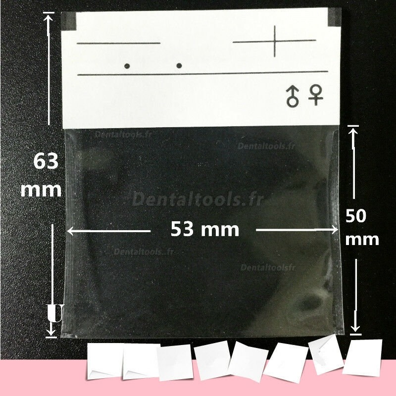 1000 Pièces Manchons d'enveloppe pour supports de films radiographiques dentaires stockant 63*53mm
