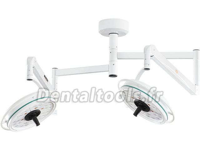 KWS® Lampe scialytique dentaire LED plafonnier tête double KD-202B-2 KWS® Lampe scialytique dentaire LED plafonnier tête double KD-202B-2