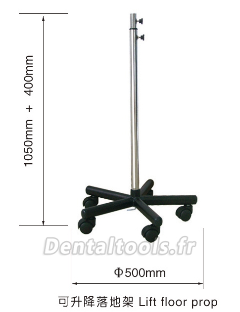 Support à pied d'hauteur ajustable Lampe de diagnostic dentaire Support à pied d'hauteur ajustable Lampe de diagnostic dentaire