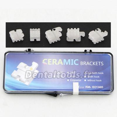 5 Packs Dentaires Roth 022 345 Hooks céramique bracket orthodontique esthétique (transparent / monocristallin)