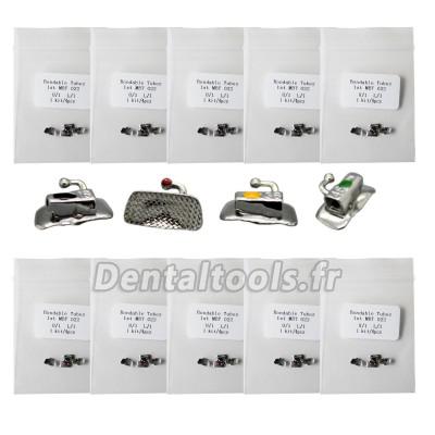 10 Kits 40pcs orthodontique dentaire tube vestibulaire molaire / non convertible / à coller (MBT 022)