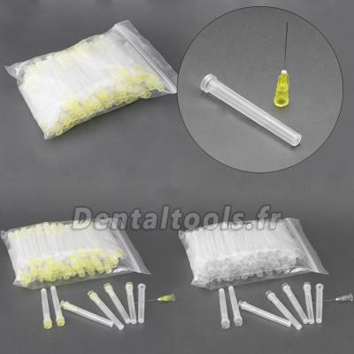 100Pcs Seringues endodontiques Dentaire point d'aiguille d'irrigation Endo 27GA Fin-Fermé Trou latéral