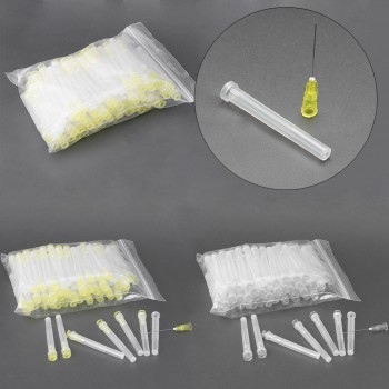 100Pcs Seringues endodontiques Dentaire point d'aiguille d'irrigation Endo 27GA ...