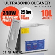 10L Nettoyeur à ultrasons Acier inoxydable chauffage Industrie w / Minuteur JPS-40A