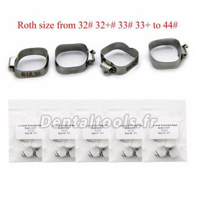 10 trousses Bandes de tube vestibulaire orthodontique dentaire Roth Slot 022 1ère molaire 32 # à 44 #