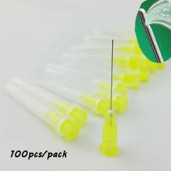 100 PCs Seringues Endo 27GA Dentaire Fin-Fermé Trou latéral Insert d'aiguille d'...