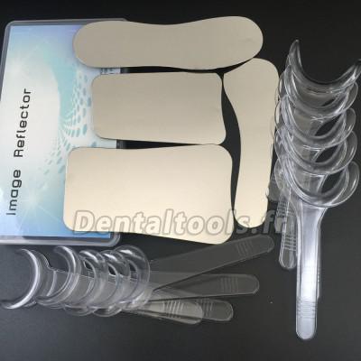 4 pcs Intraoral dentaire photographie miroir + 10pcs Rétracteur Joue Lèvre Dispositif d'ouverture de Bouche