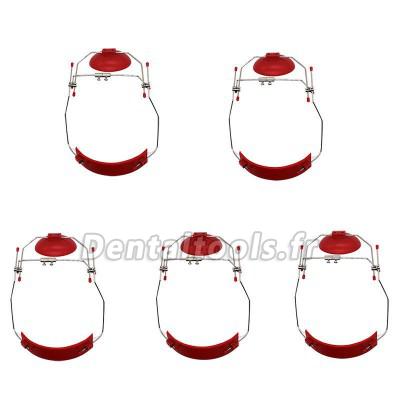 5Pcs Orthodontie dentaire Casque traction inverse Ajustable Couleur rouge