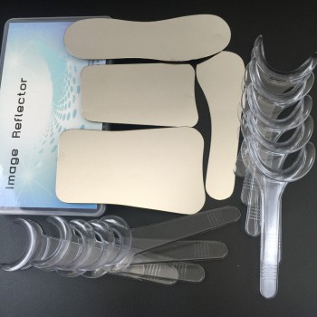 4 pcs Intraoral dentaire photographie miroir + 10pcs Rétracteur Joue Lèvre Dispo...