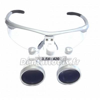 Vente de 3W Clip Clamp LED Lampe frontale pour dentaire loupe 3,5X 420 mm  Loupes binoculaires chirurgicales pour dentiste Argenté 