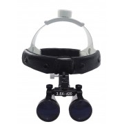 3.5X420mm Loupe binoculaire chirurgicale dentaire Bandeau en cuir+ lampe frontale à LED Dy-108