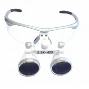 3,5X 420 mm Loupes binoculaires chirurgicales pour dentiste Argenté