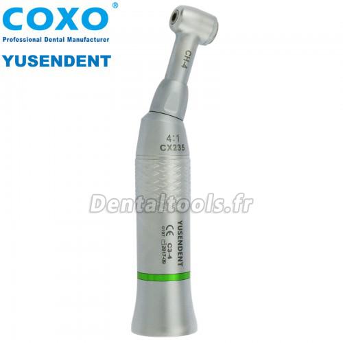 YUSENDENT® CX235C3-4 Contre-angle 4:1 reducteur bouton poussoir basse vitesse pièce à main bague vert