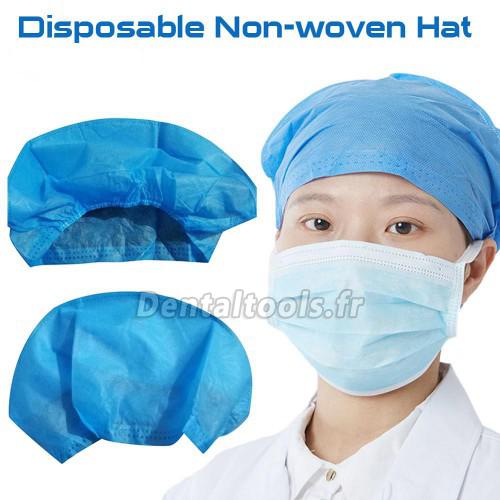 40 Pcs Jetable Cheveux Tête Cap Non Tissé Anti-Poussière Chapeau Fournitures Alimentaires Médicales Ensemble Bleu Non-ti