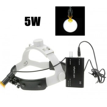 Lampe frontale LED 5W avec lampe frontale médicale pour bandeau