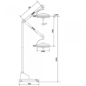 KWS KD-2036D-3 108W Mobile LED Shadowless Lampe d’examen médical chirurgical lumière