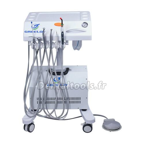 Greeloy® GU-P302A Porte-instrument dentaire mobile avec mit luftkompressor avec lampe à polymériser et détartreur