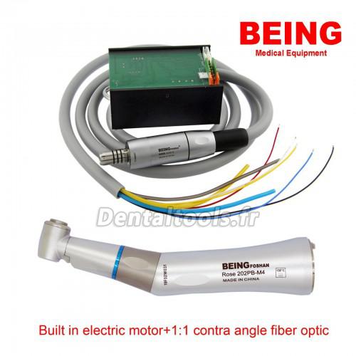 Being® Rose 4000 Micromoteur électrique dentaire intégré + Fibre optique Contre-angle 1:1 202CAP-B