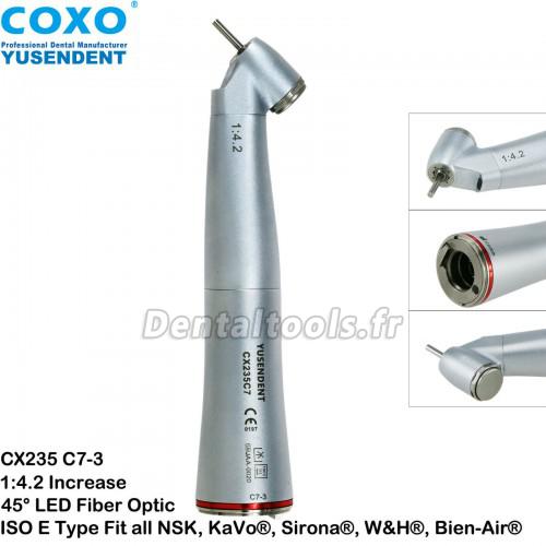 YUSENDENT COXO Dental LED Fibre optique 1:4.2 45°Contre-angle chirurgical CX235 C7-3