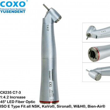 YUSENDENT COXO Dental LED Fibre optique 1:4.2 45°Contre-angle chirurgical CX235 ...