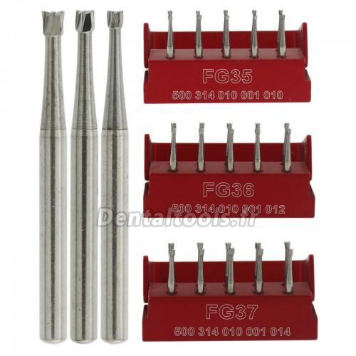 10Pcs SBT fraises en carbure dentaire 1.6mm poignée de friction à cône inversé FG 35 36 37