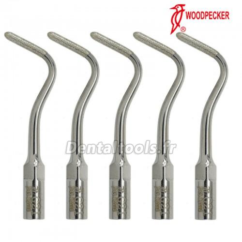 5Pcs Woodpecker G21 Insert de détartreur Polonais à dentine enduit de diamant compatible avec EMS PIEZON