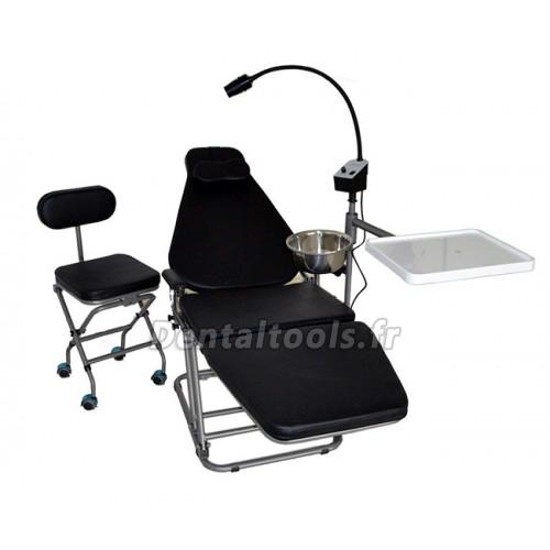 Dynamic DU32L Fauteuil dentaire portable avec lampe d'examen LED DLG101 et tabouret dentaire DS08