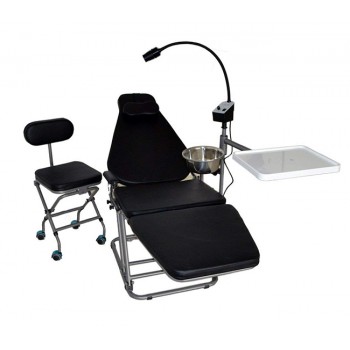 Dynamic DU32L Fauteuil dentaire portable avec lampe d'examen LED DLG101 et tabou...