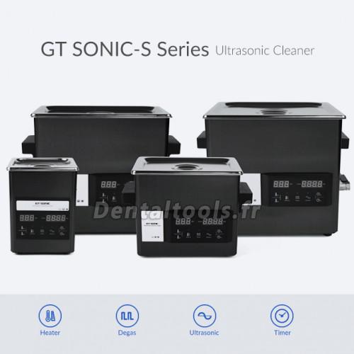GT SONIC Série S 2-9L Nettoyeur ultrasonique à panneau tactile avec chauffage miroir en titane acier inoxydable