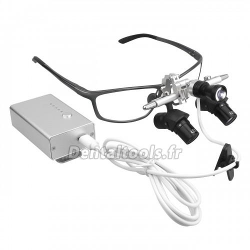 4.0X / 5.0X / 6.0X 350 à 450mm 48°loupe dentaire ergonomique relevable avec lampe LED 5W