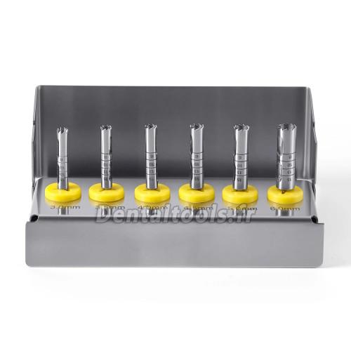 Kit chirurgical de 6 trépans osseux pour implant dentaire
