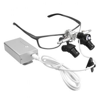 4.0X / 5.0X / 6.0X 350 à 450mm 48°loupe dentaire ergonomique relevable avec lampe LED 5W