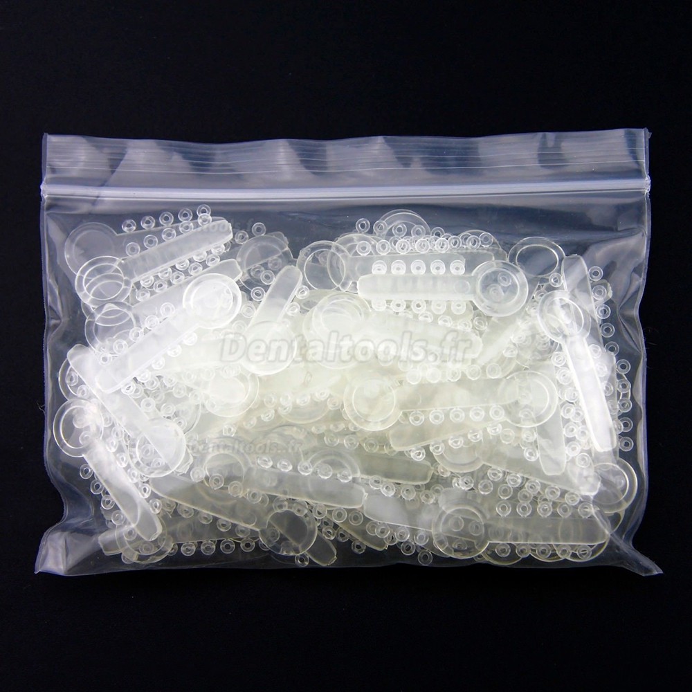 Orthodontie dentaire Liens de ligature Forme en V 1000 pcs Clair Transparent