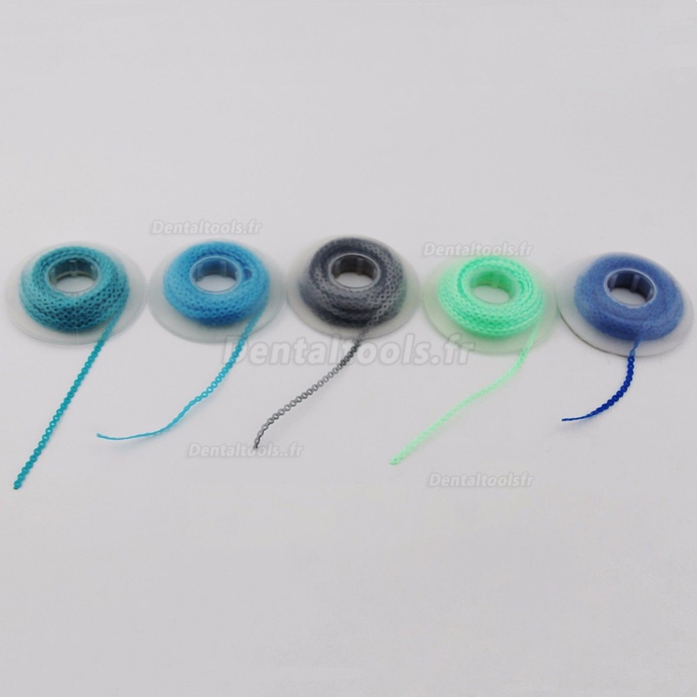 10 rouleaux Orthodontie dentaire Chaîne puissance ultra élastique Taille courte 10 couleurs