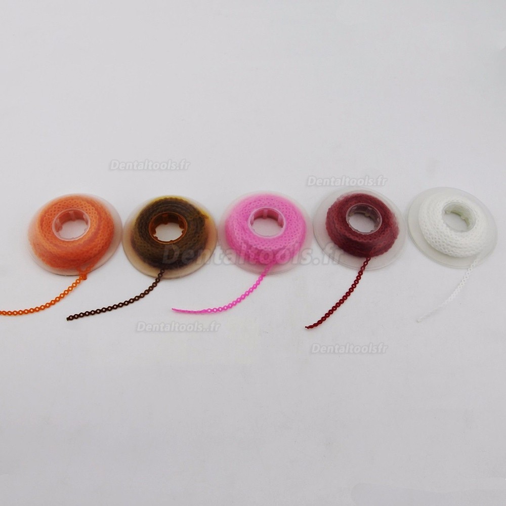 10 rouleaux Orthodontie dentaire Chaîne puissance ultra élastique Taille courte 10 couleurs