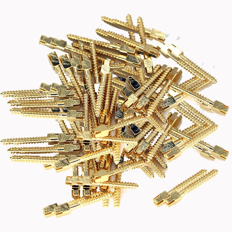 120Pcs Dentaire plaqué or 24K tige de vis broches tige filetée L1 # -L6 # VENTE