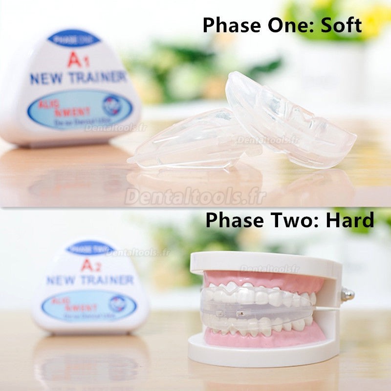 2 boîtes Correcteur de dents Retenue orthodontique Doux + dur Deux phases de redressement