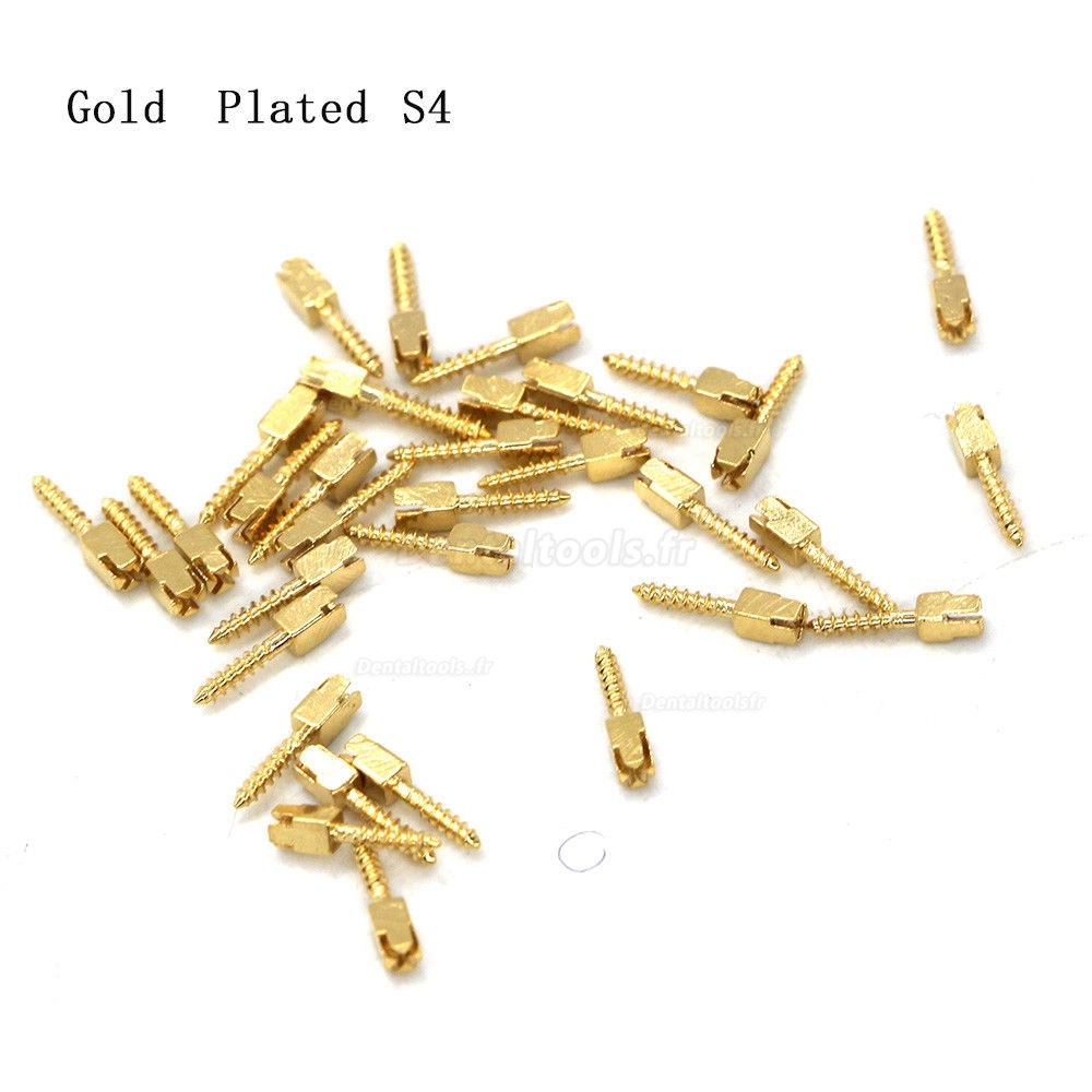 30pcs/sac dentaire matériel endodontique plaqué or 24k tige de vis Toutes les tailles