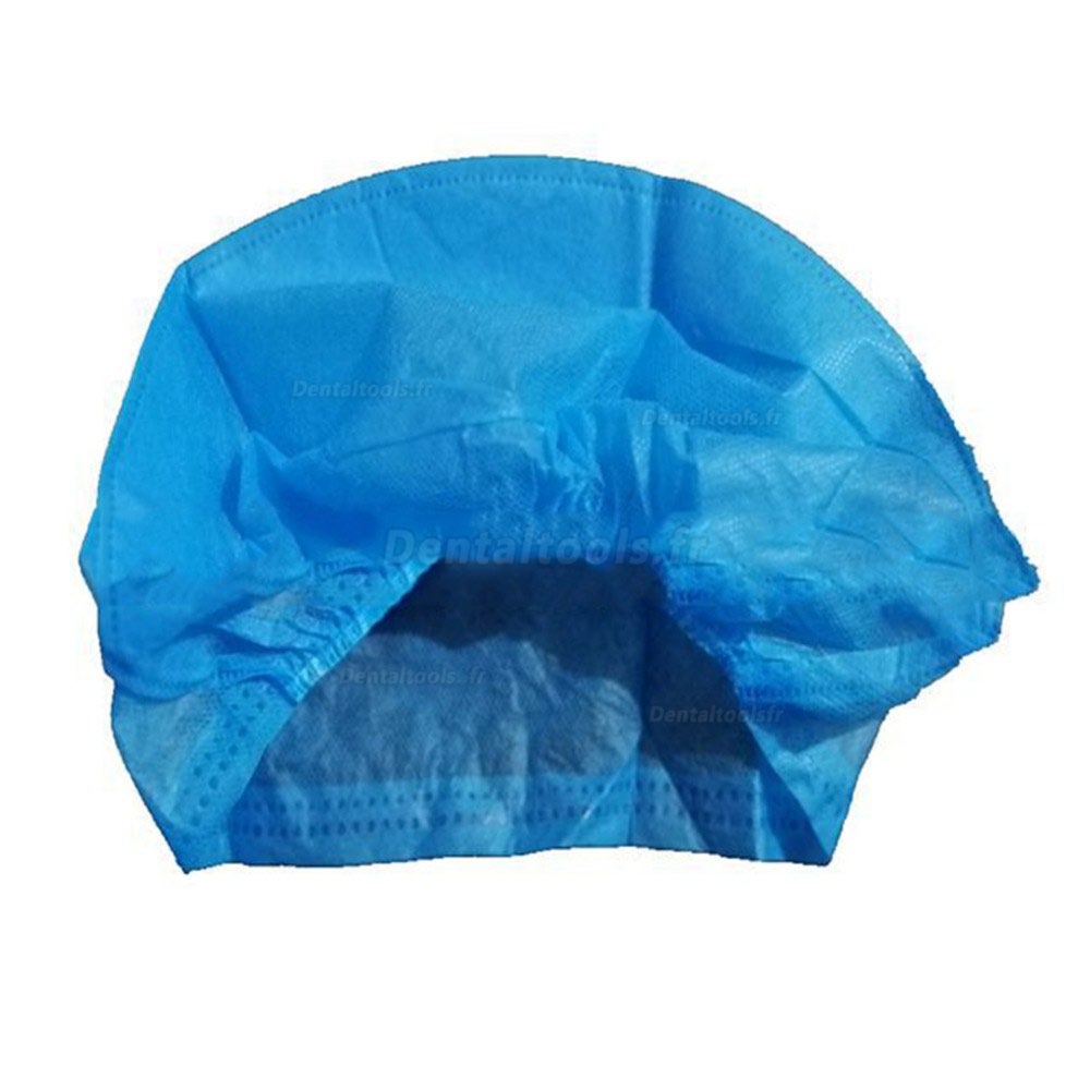 40 Pcs Jetable Cheveux Tête Cap Non Tissé Anti-Poussière Chapeau Fournitures Alimentaires Médicales Ensemble Bleu Non-ti