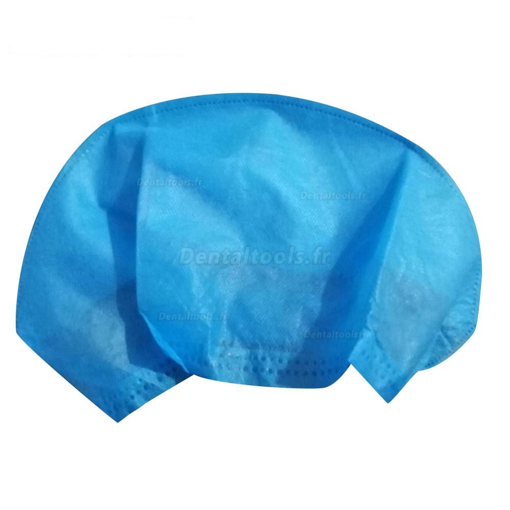 40 Pcs Jetable Cheveux Tête Cap Non Tissé Anti-Poussière Chapeau Fournitures Alimentaires Médicales Ensemble Bleu Non-ti