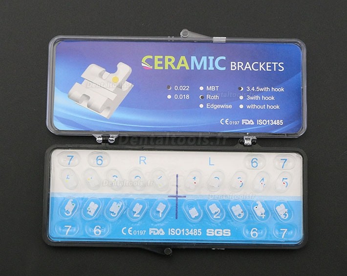 5 Paquet/100Pcs Céramique Bracket Orthodontique Esthétique ROTH 022 345 Hooks