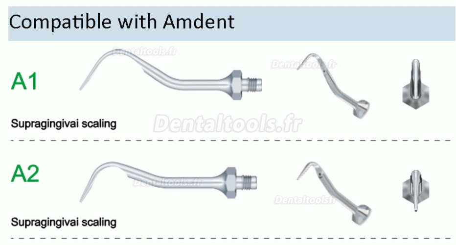 10Pcs Refine insert ultrason A1 A2 AE1 AE2 compatible avec Amdent LM piece a main ultrason