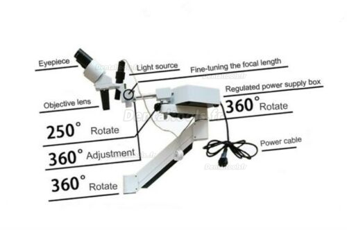 Microscope opératoire chirurgical dentaire avec Lumière LED 5W Chariot Mobile